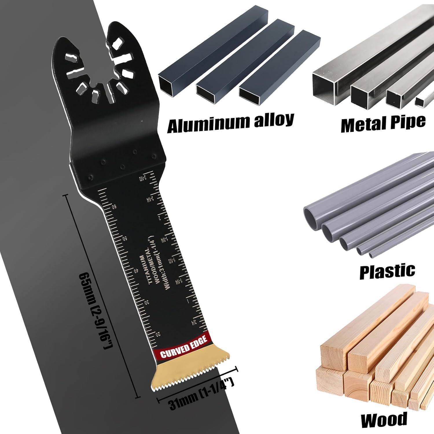 4 count Titanium Oscillating , 1-1/4'' Bi-Metal Extra Long Universal ...