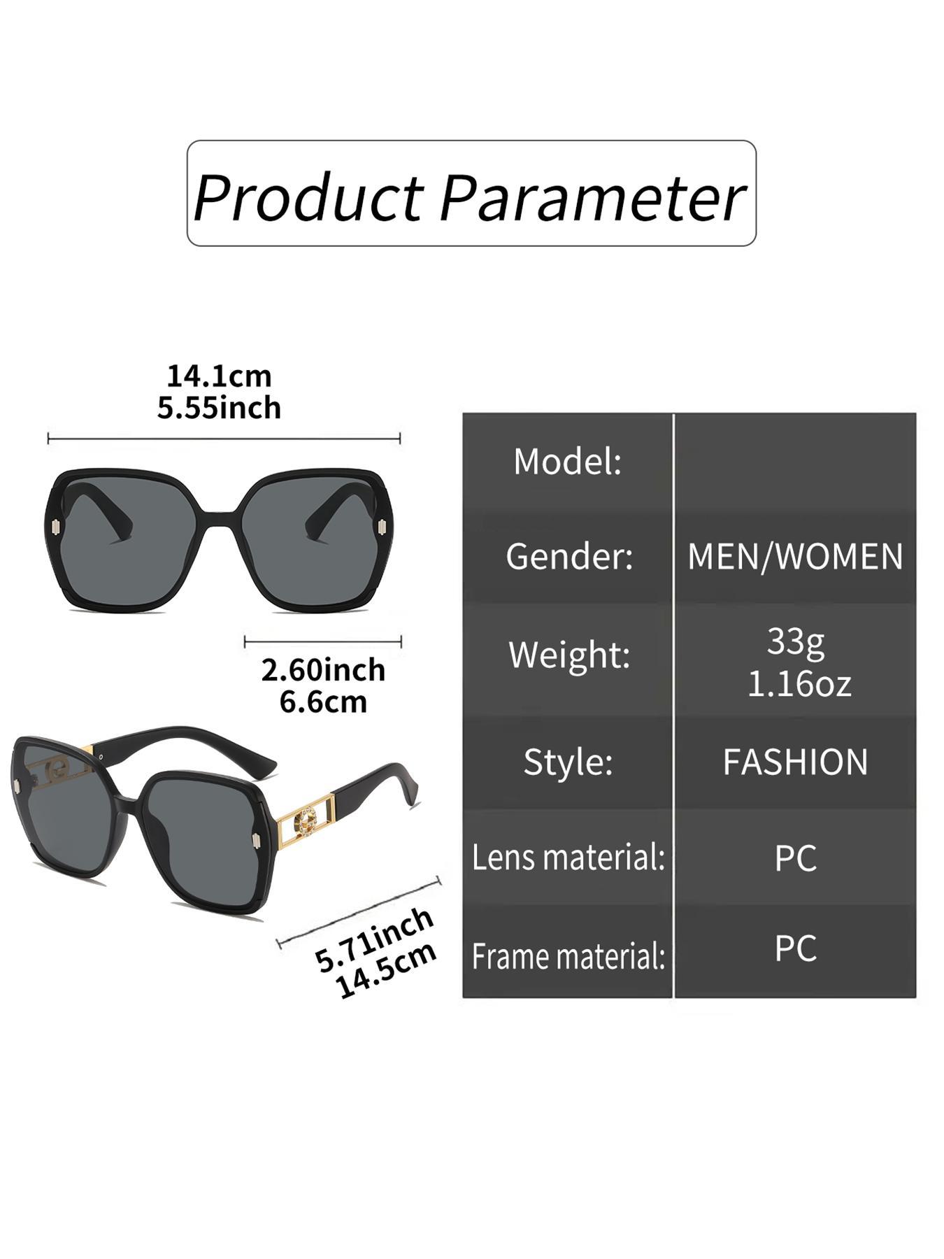 Unisex Simple Style Ombre Tinted Lens Modern Sunglasses, Trendy Casual Oversized Frame Sunglasses for Everyday Use, Fashion Accessories for Outdoor Activities, High Quality Sunglasses