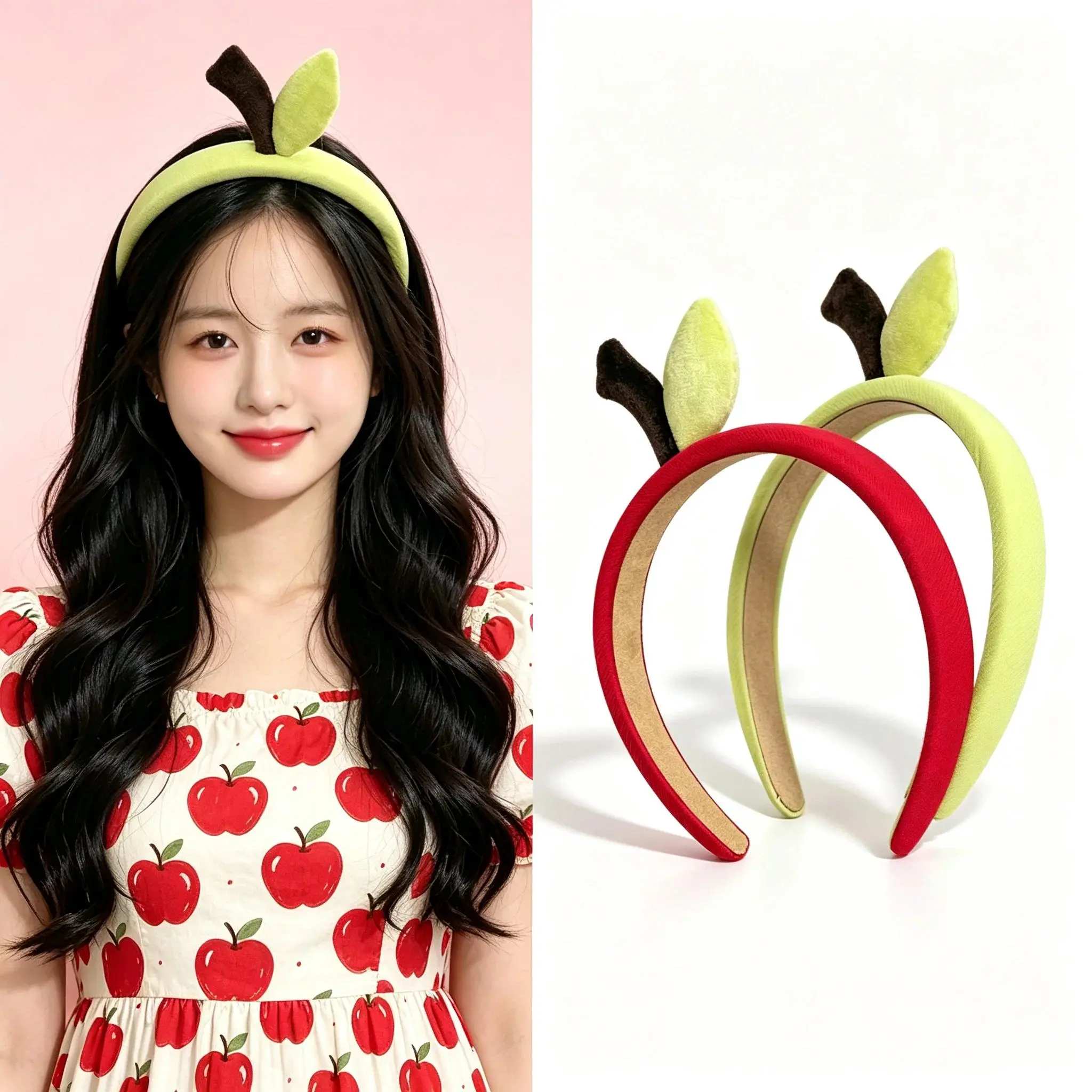 3D apple headband, fruit hair hoop,party costume hair accessories, spa makeup face wash headband, cute cartoon hair hoop