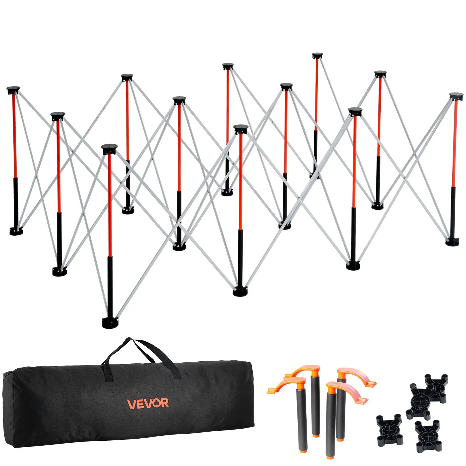 VEVOR Portable Folding Workstand, 6.12x 4.14 ft Collapsible Workbench, 4500 lbs Weight Capacity, No Assembly Foldable Work Stand with Storage Bag, Table Top NOT Included, for Garage Workshop Outdoor