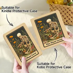 for Kindle/kobo/Tolino Case Skeleton Among Flowers And Plants for New Kindle 11Th 2019, for Kindle 11th Generation Case for Kindle 11Th (2022/2024), 6-Inch, 7-Inch Kindle Paperwhite 12Th Generation 2024 Vision Color (2024) /Vision 6 (2021）/Shine Color (20