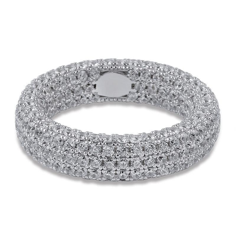 ICE HUE Iced Out Eternity Band,  Sterling Cubic Zirconia Ring, Perfect Gift Option, Ring for Men & Women, Jewelry for Men