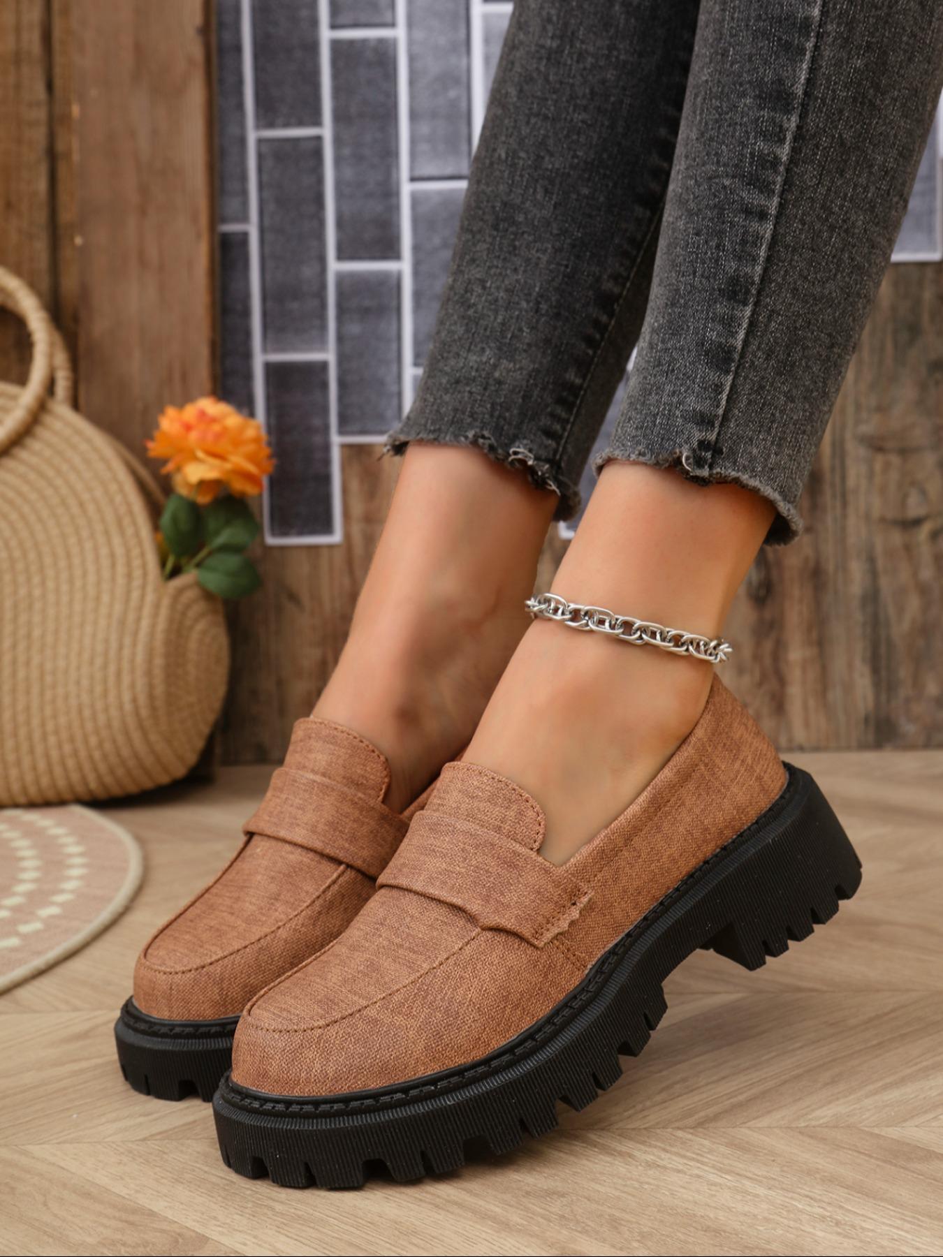 Women's Fashionable Loafers, Casual Comfortable Slip on Shoes for Daily Wear, Commuter Shoes, Non-slip Trendy Shoes for Women