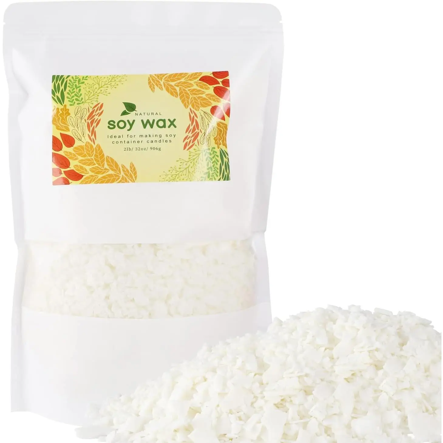Soy Wax DIY Candle Making Supplies-Soy Wax Flakes- Making from Farm, No Additives,  and Pure 2 lb (32 oz)