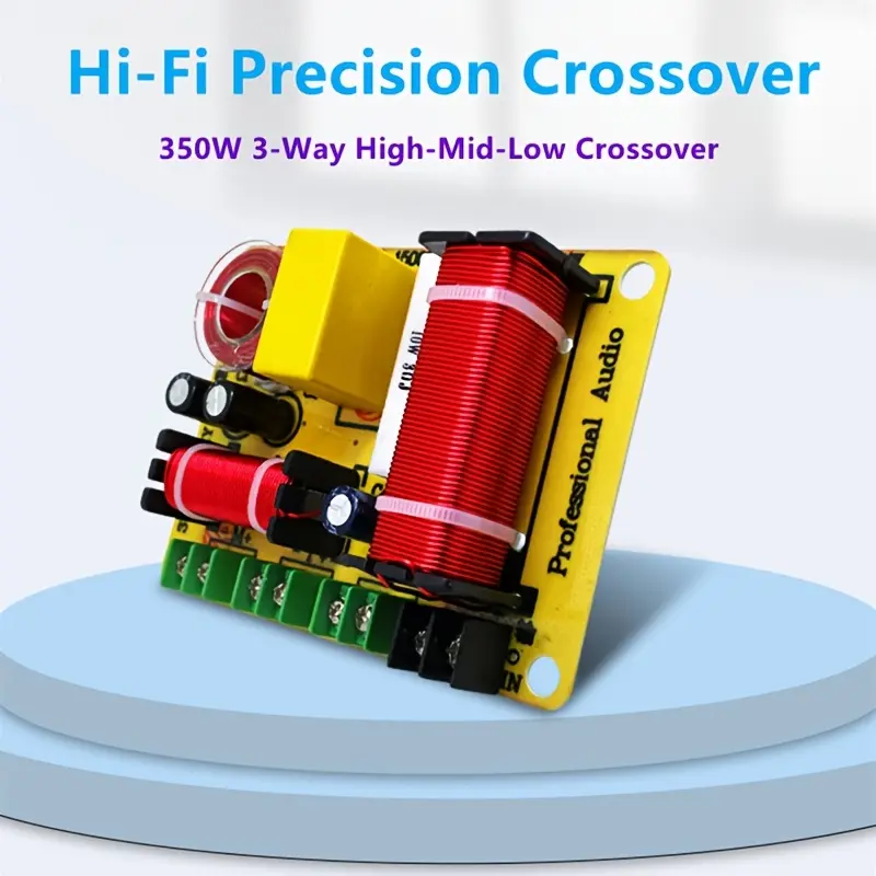 [HiFi Audio Phasing System] 350W High-Power Frequency Divider |   HiFi Systems Compatible, Professional Audio Phasing, Low/Mid/High Filters, Wide-Sound for Home Theater & Multi-Speaker (New/Old Stock may vary)