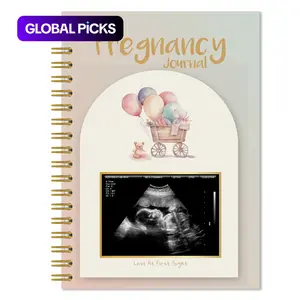 82-Page Pregnancy Journal Memory Book, Pregnancy Announcement, Pregnancy Book Gift for New Moms with Sonogram Photo Pages and Third Trimester Milestone Tracker