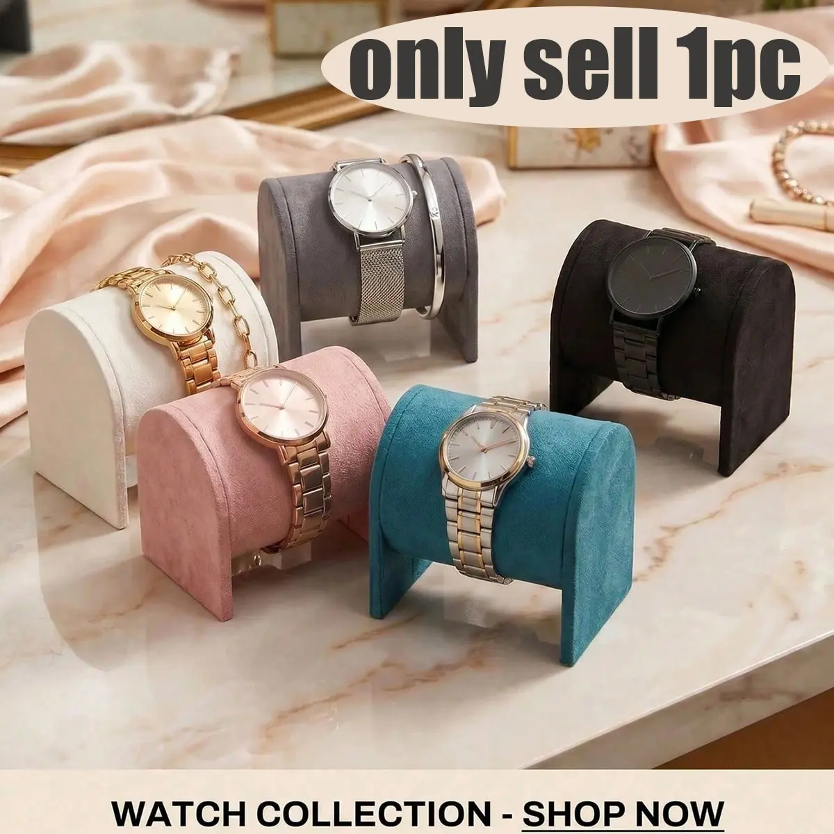 Ultra-Fine Fiber Watch Display Stand, Multi-Use Jewelry Organizer, Ideal for Watches, Necklaces, Bracelets, Compact Storage Solution