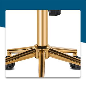 VINGLI velvet armless home office desk and chair, available in multiple colors, golden base/wheels, cute dressing table/makeup chair, bedroom, soft cushion adjustable rolling and rotating nail chair, women/girls