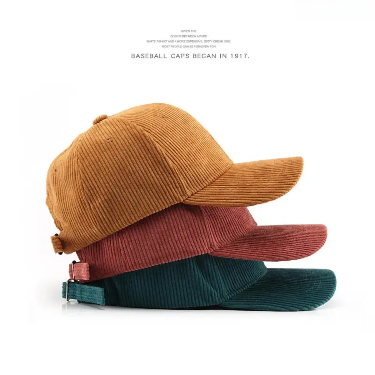 Plain Corduroy Baseball Hat for Women and Men, Casual Cotton Headwear with an Adjustable Snapback for Warm Sun Protection, Hats, Accessories For Women, Tencel, Solid Plain, Baseball Cap, Fashion, Italian, Mens Hats