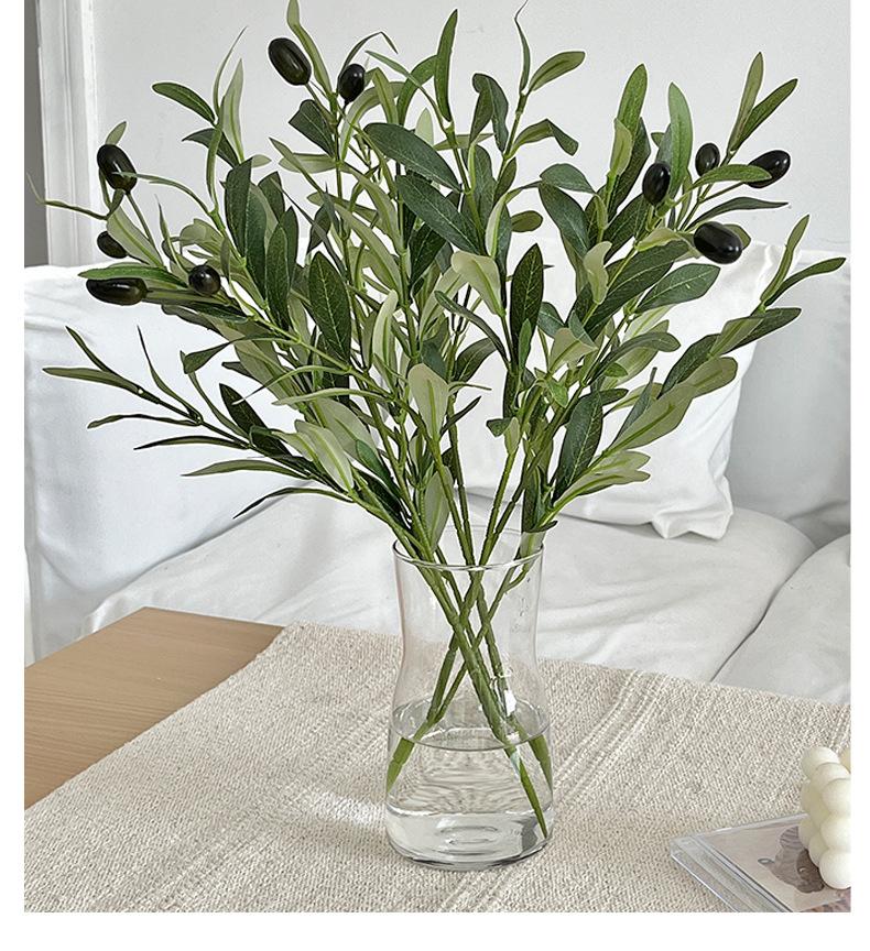 4-pronged artificial olive leaf, artificial green plant with fruit, olive branch, green tree branch