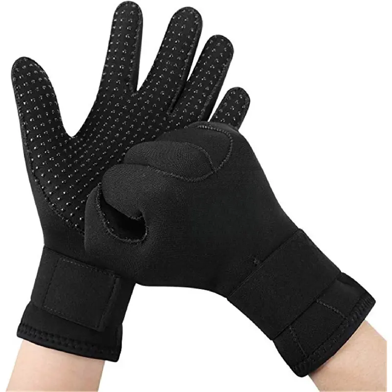 Diving Gloves – 3mm/5mm Neoprene Double-Layer Thermal Wetsuit Gloves with Elastic Wrist & Anti-Slip Grip for Swimming, Diving, Surfing, Snorkeling, Kayaking