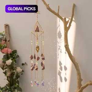 Crystal Suncatcher Wind Chime, Hanging Rainbow Maker Prism Decor Garden Accessories for Garden, Patio, Window, Indoor or Outdoor Bohemian Decor #GLOBAL PICKS