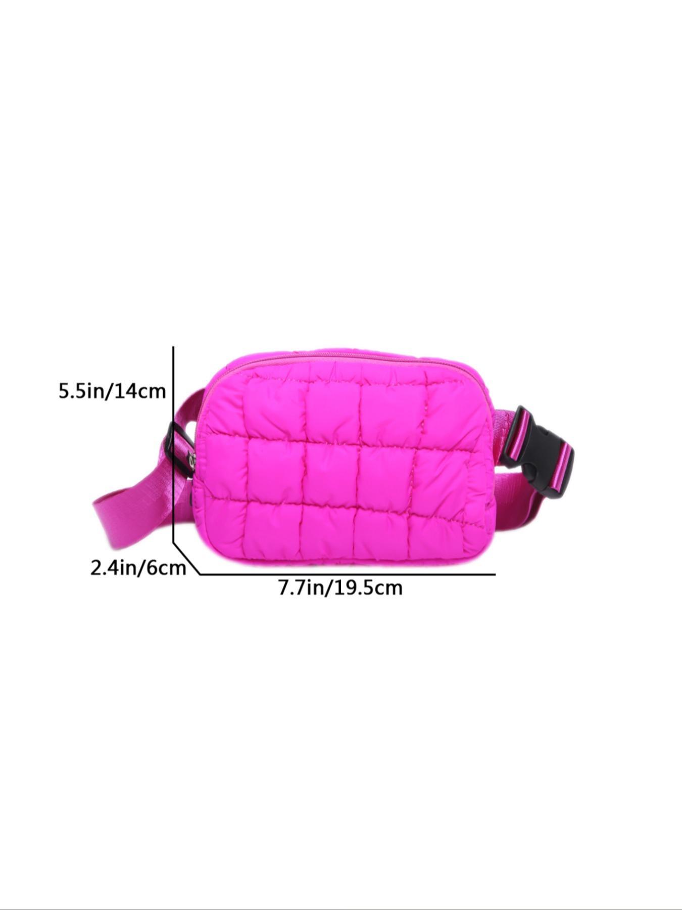 Women's Solid Color Quilted Puffer Chest Bag, Fashionable Soft Sling Bag with Adjustable Bag Strap, Casual Mini Bag for Exercise, Running, Travel, Hiking
