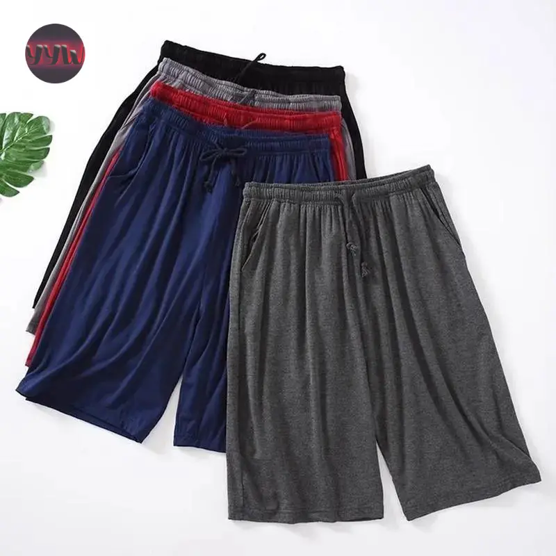 YYW1 Plus Size 8XL 6XL Casual Sleep Shorts Men Modal Men's Pajamas Shorts Soft Five Points Beach Shorts Loose Homewear Cotton Elastic jorts outfit shorts outfits Oversize Oversized jorts outfit