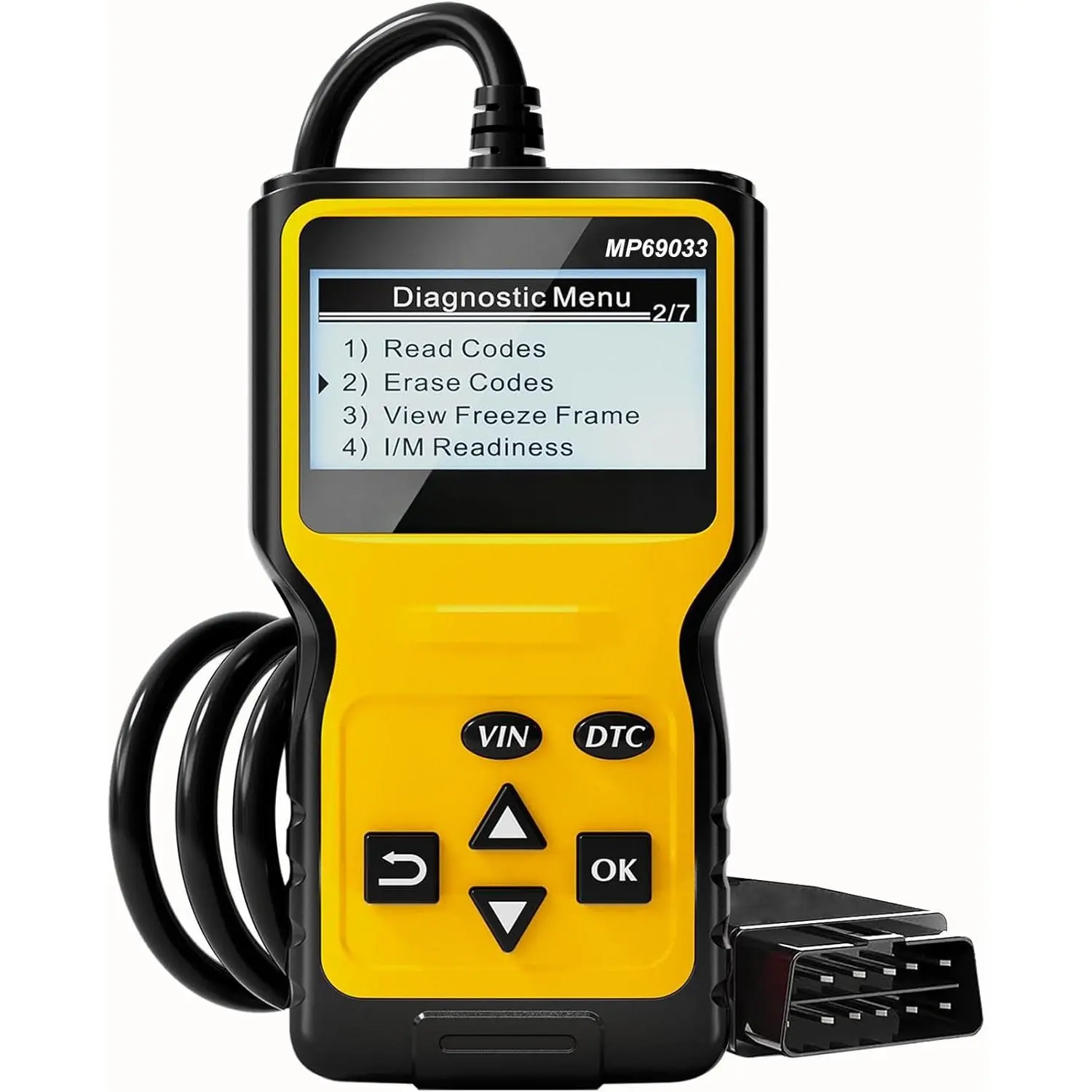 MP69033  OBD2 Scanner Code Reader Engine Fault Scanner CAN Diagnostic Scan Tool for  OBD II Protocol  Since 1996, Yellow