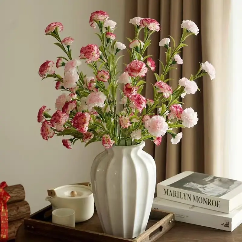 Bohemian Style Ceramic Vase, Medium Size Textured Decorative Flower Vase, Elegant Desktop Decor, Perfect for Floral Arrangements and Weddings
