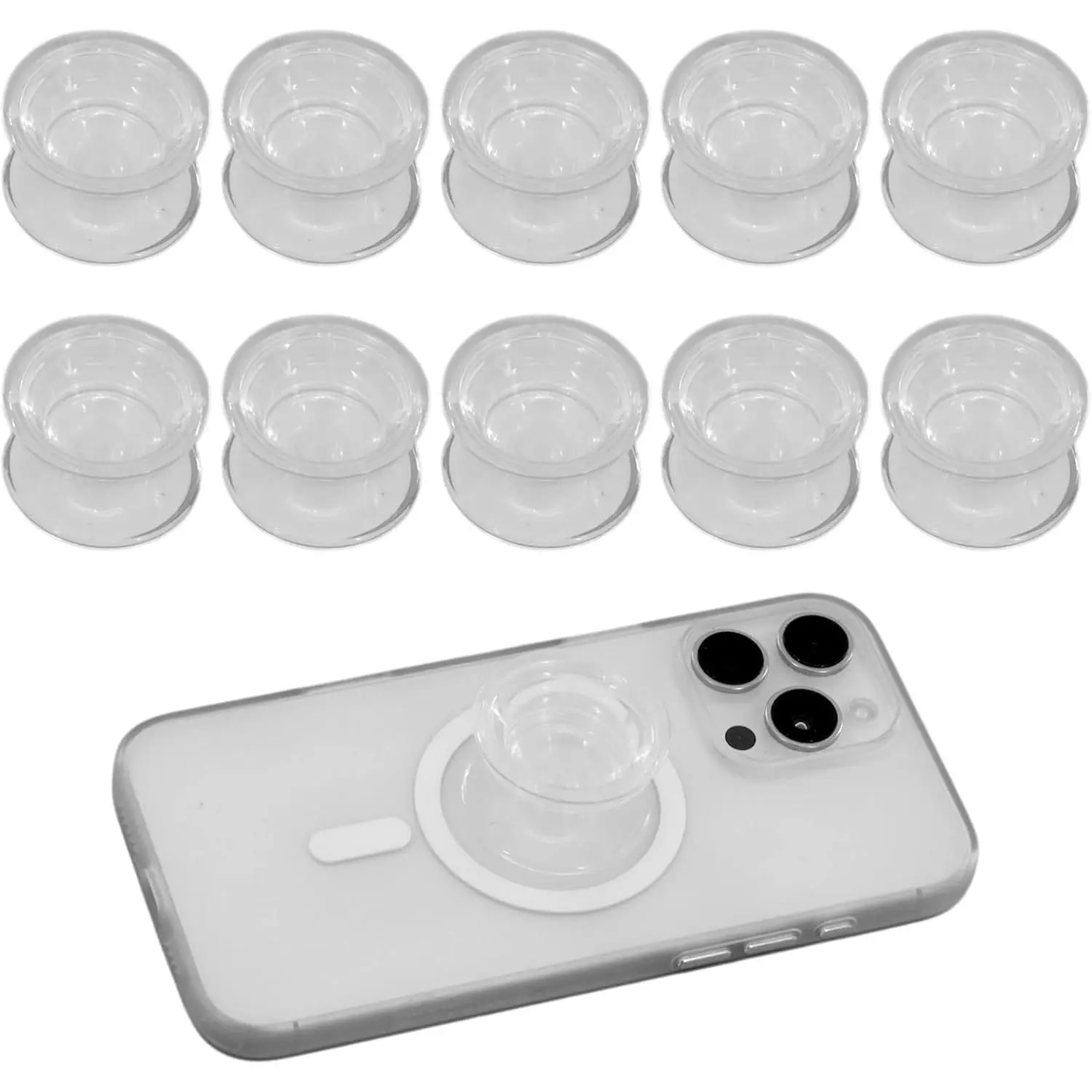 10 count Expandible Collapsible Mobile Phone Grip Stand Holder, Self-Adhesive Adhesive  The Bottom, Suitable for Mobile Phones, Tablets and Other  Devices(Transparent)