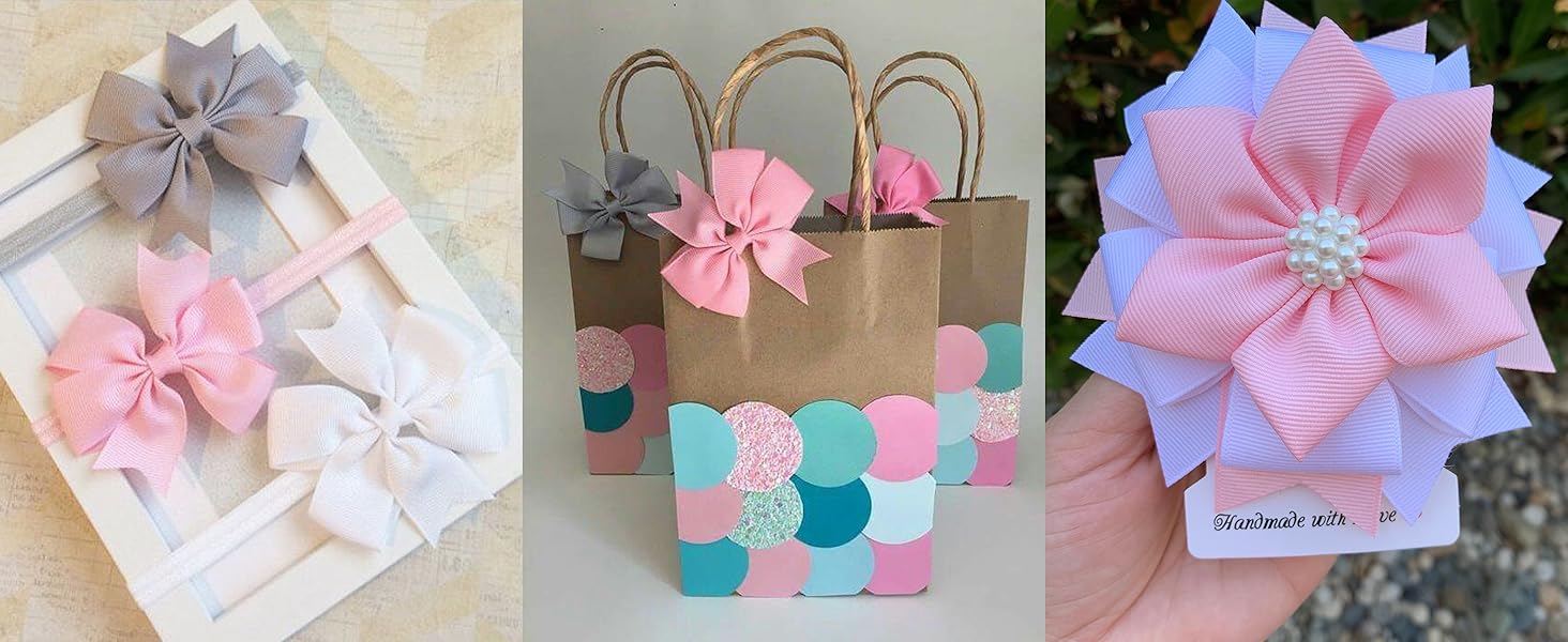 1-1/2 inch Grosgrain Ribbon 20 Color Assortment, 1.5" X 2 Yard Each, Total 40 Yds Per Package, Wide Ribbons Thick Ribbons for Crafts, Hair Bow Supplies