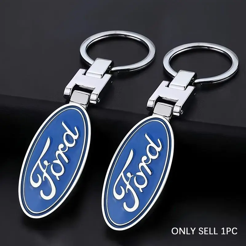 Car Badge Keychain, Keychain For Car Keys, Zinc Alloy Keyring Pendant For Ford Mustang Focus Ranger Explorer Fiesta Expedition Mondeo Escape Fusion Kuga EDGE Bronco F150 Key Holder