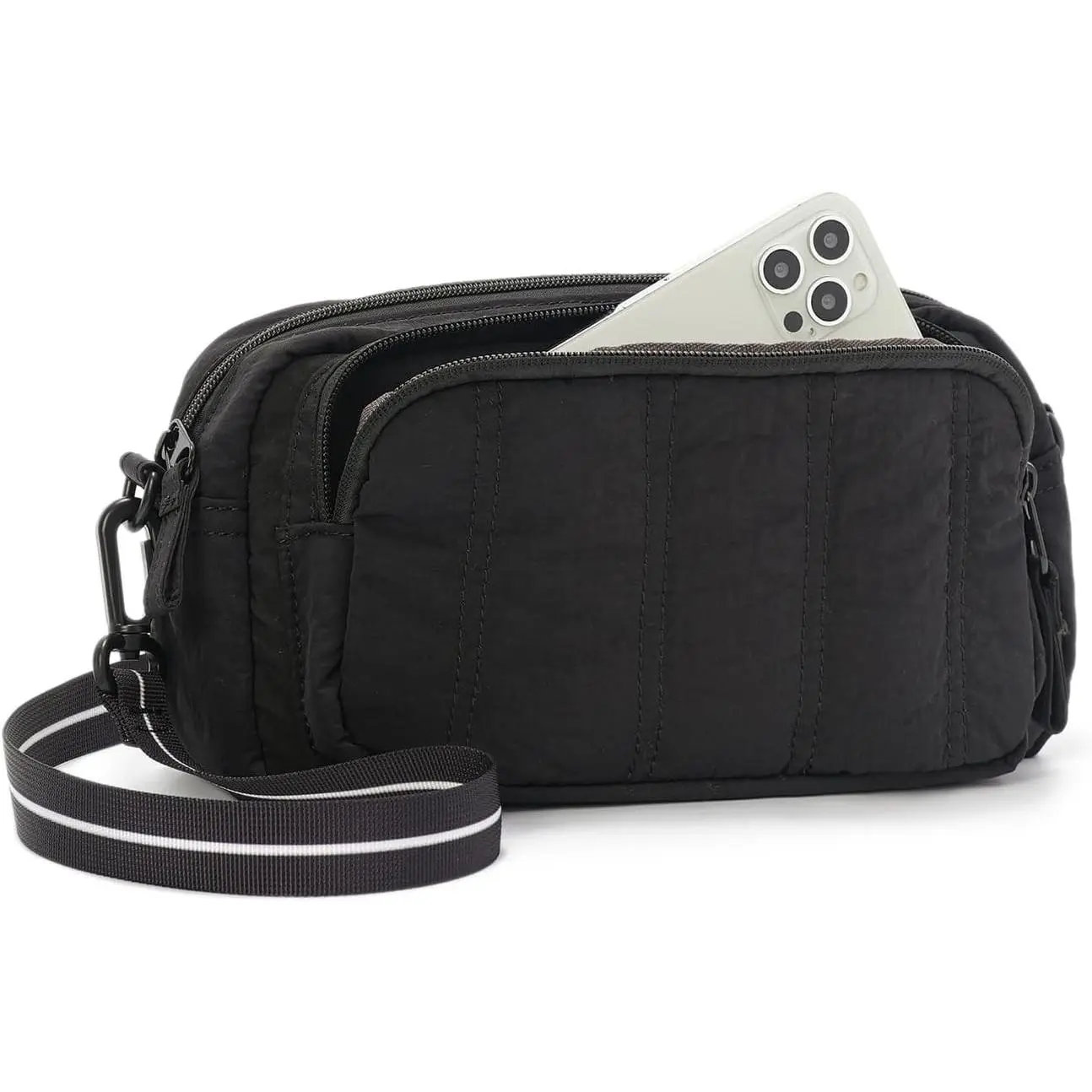 Women's Nylon Compact Lightweight Anti-Theft Crossbody Purse - Puffy Shoulder Handbag for Travel with RFID Blocking Slots, Outdoor