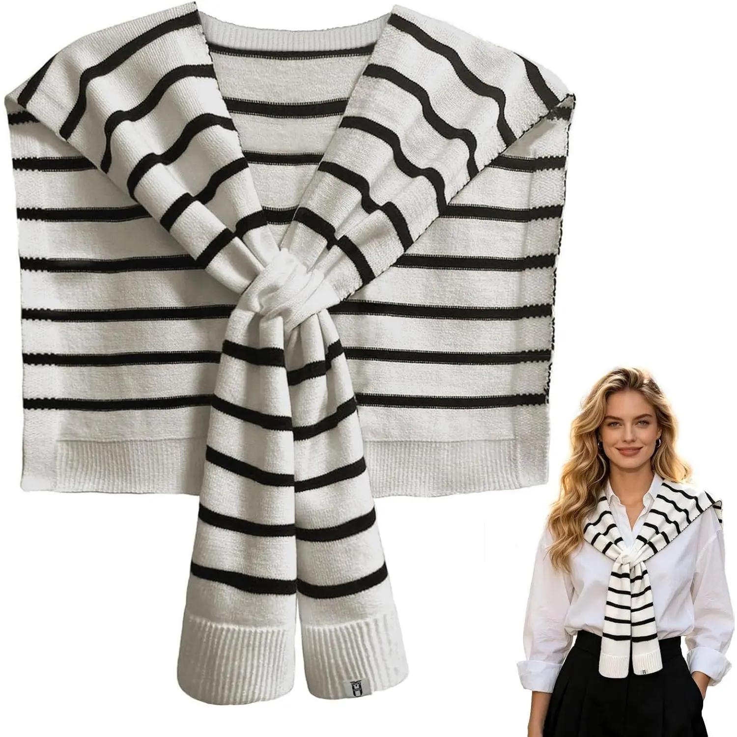Women's Khaki Knit Shawl, Casual Wrap Style Sweater for Lightweight Layering in Air-Conditioned Rooms