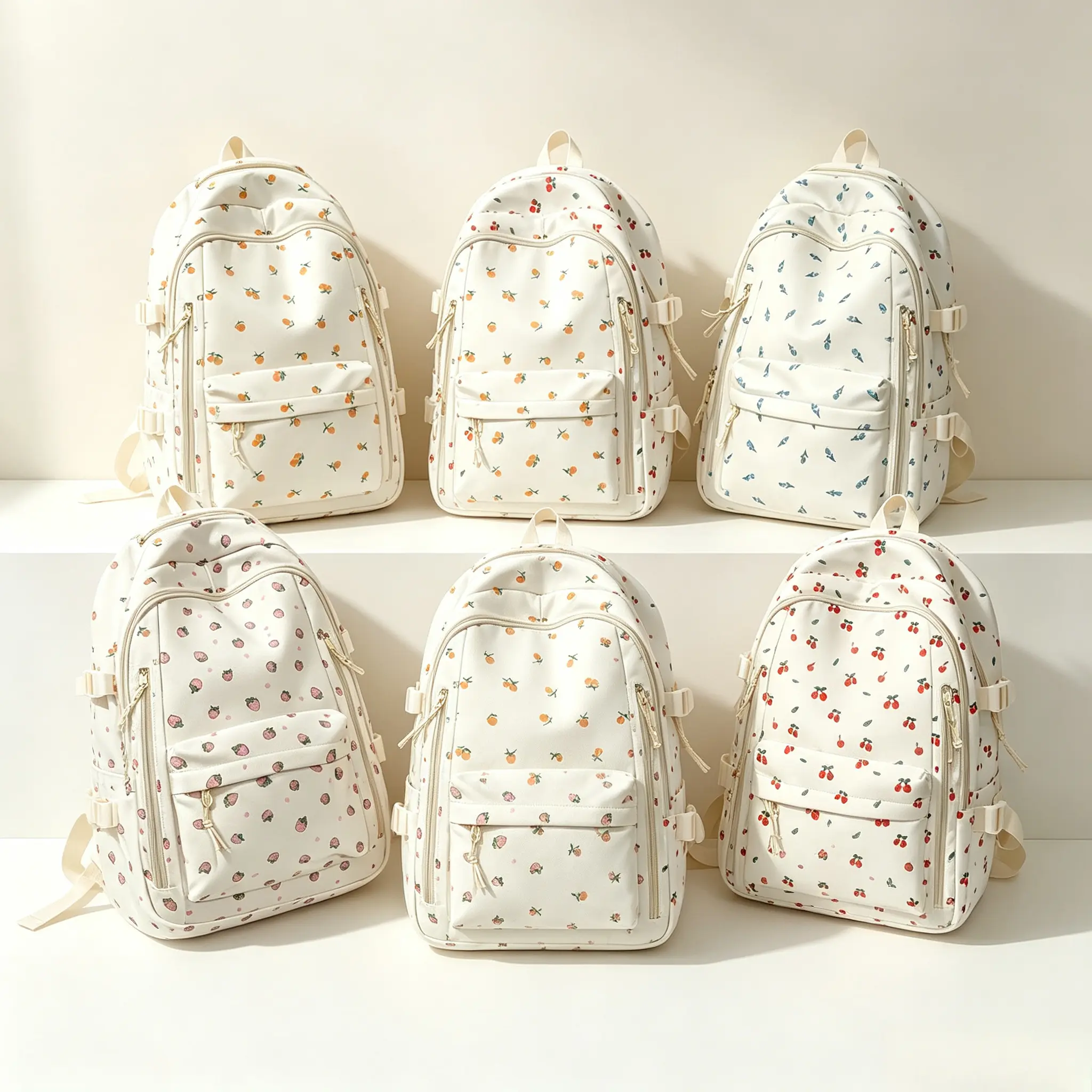 Women's Waterproof Nylon Floral Backpack, Cute Large School Bag with Optional Attachments - Gym & Outdoor Essential for Students, Ideal for Daily Commutes, Weekend Outings