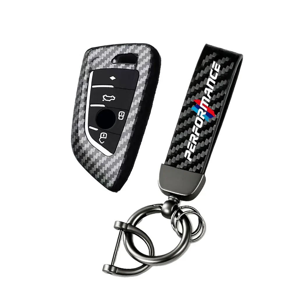 Carbon Fiber Style Car Key Case Cover for For BMW 1 2 3 4 5 6 7 Series X1 X3 X4 X5 X6 X7 F20 G20 G30 G05 G11 F15 F16 G01 G02 F48, Key Protector Auto Accessories