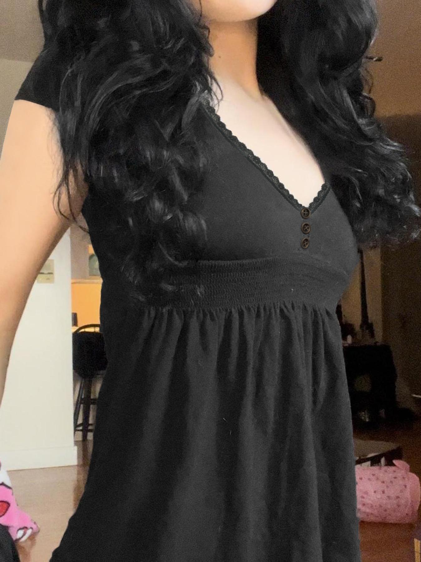 Women's Plain V Neck Tee, Casual Short Sleeve T-shirt for Summer, Ladies Clothes for Daily Wear, Top