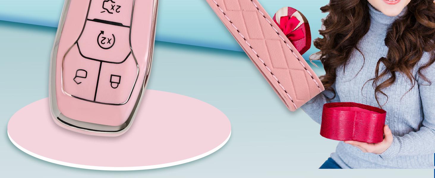 for Ford Key Fob Cover - Soft TPU Key Fob Case for Ford Edge Fusion Explorer Mustang Lincoln MKZ MKC MKX Smart Keyless Remote Key(Black)