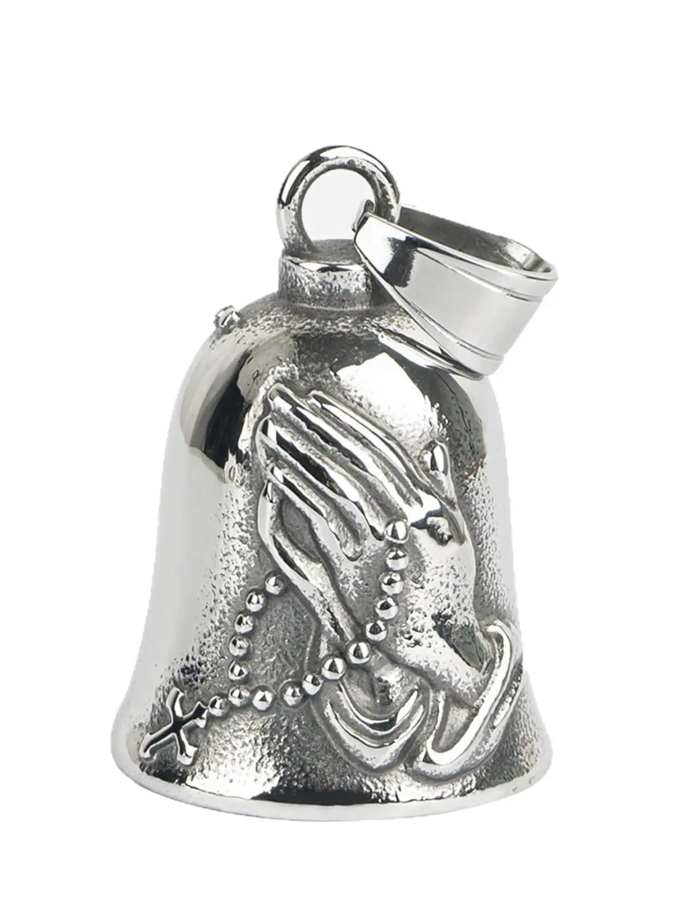 Vintage Prayer Hand Motorcycle Bell Keychain, Lucky Charm for Motorcycles, Rock Party Accessory, Durable and Stylish Design