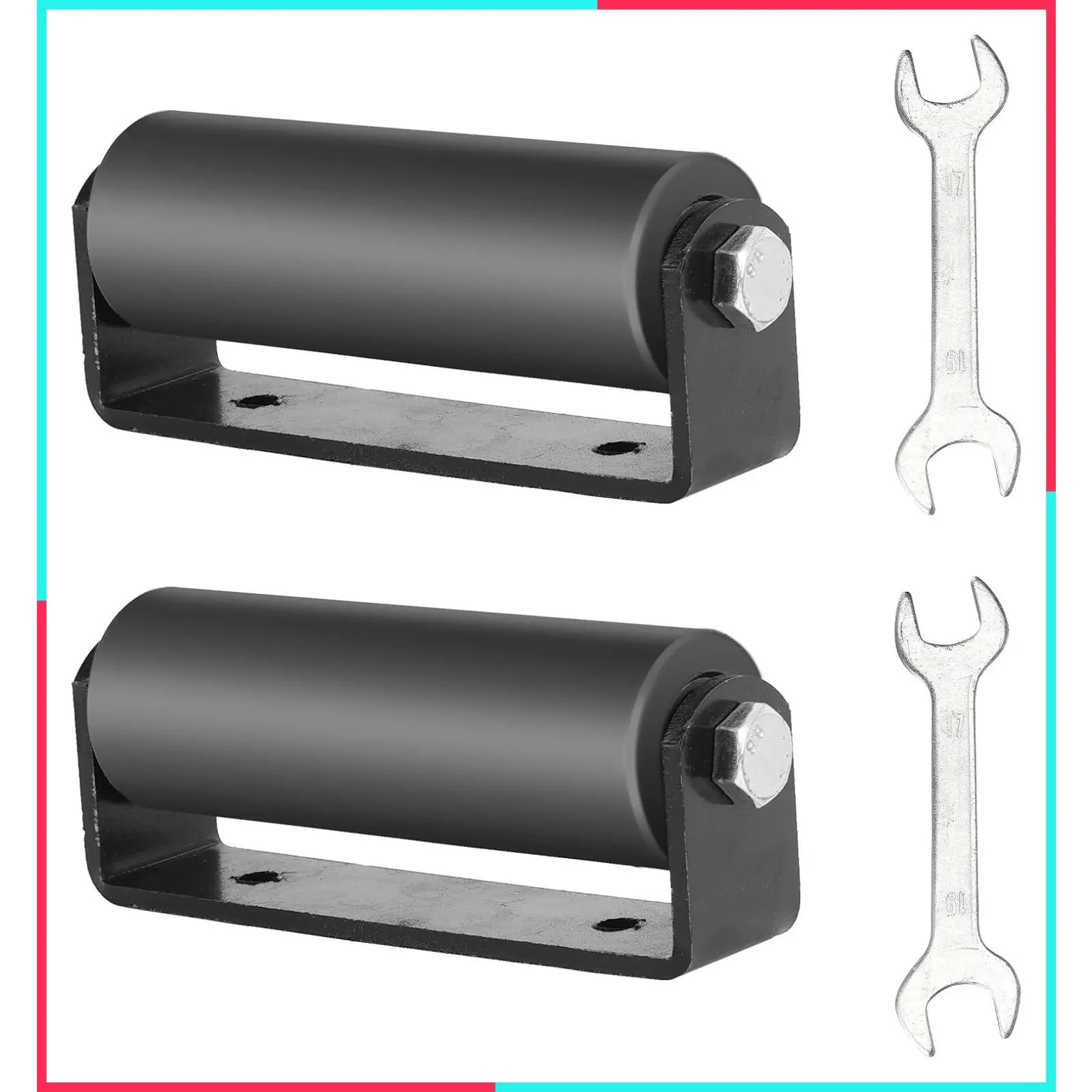 6" Gate Roller Guide, Sliding Gate Hardware with C-Sliding Gate Brackets, Heavy Duty Sliding Gate Rollers, Rolling Gate Hardware Kit (2 Pack)
