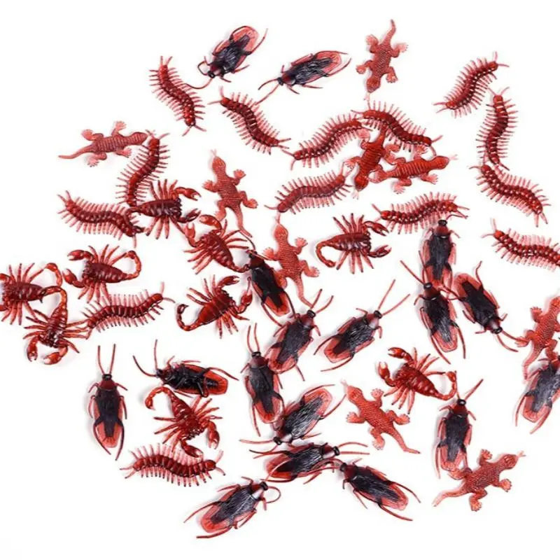 Realistic Fake Cockroach, Bug & Snake Prank Props, Lifelike Insect Ornaments for Halloween Decorations, Funny Trick Toy for Party Jokes