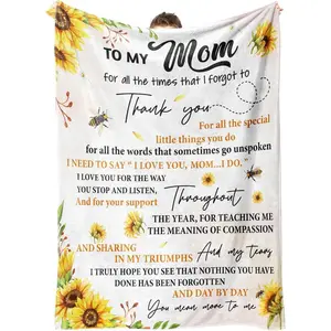 Mother's Day Gifts for Mom, Mom Birthday Gifts from Daughter Son - to My Mom Soft Cozy Throw Blanket