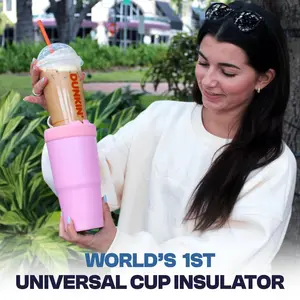 To-Go Buddy - Universal Cup Insulator for to-go cups - Keeps Drinks Hot Cold 12+ Hours - Vacuum Insulated Tumbler Coffee Drinkware Stainless Bottles Portable