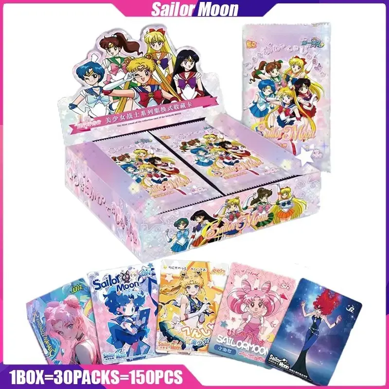 Sailor Moon Anime Artwork Non-Sports Trading Card Game Premium Collector's CCG Factory-Sealed Booster Box - 30 Packs, 5 Cards per Booster