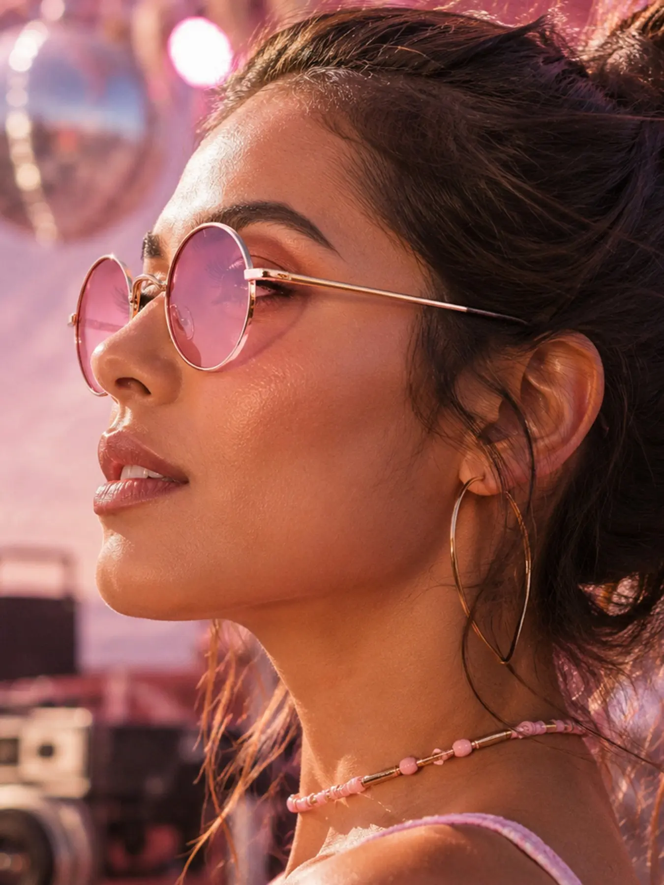 Women's Metal Round Small Sunglasses, Casual Sexy European Style, Cute Versatile Japanese Fashion, Perfect for Daily Commute, Concerts, Parties