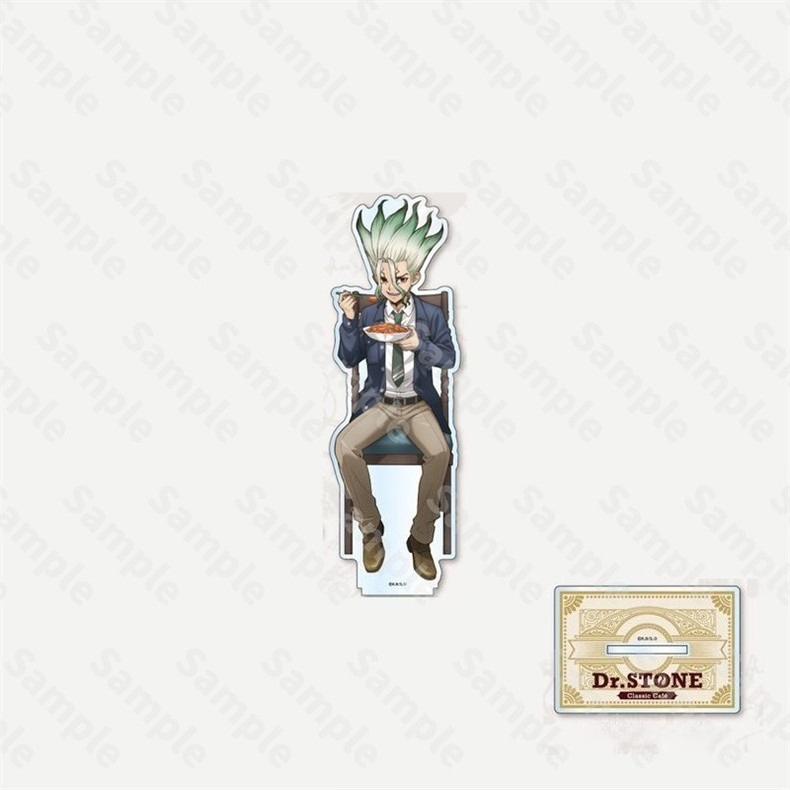 13cm/5.12in Dr.STONE Cafe Acrylic Stand Anime Peripherals Ishigami Senku Stand Model Ornaments Collection Gift for Boy Holiday