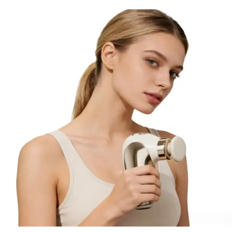 USB-powered mini muscle stimulator, featuring 4 speeds of vibration, a lightweight and portable muscle stimulator massage device, Handheld mini massage gun with percussive vibration, ideal for sports and muscle relaxation, with timer control, Massagers
