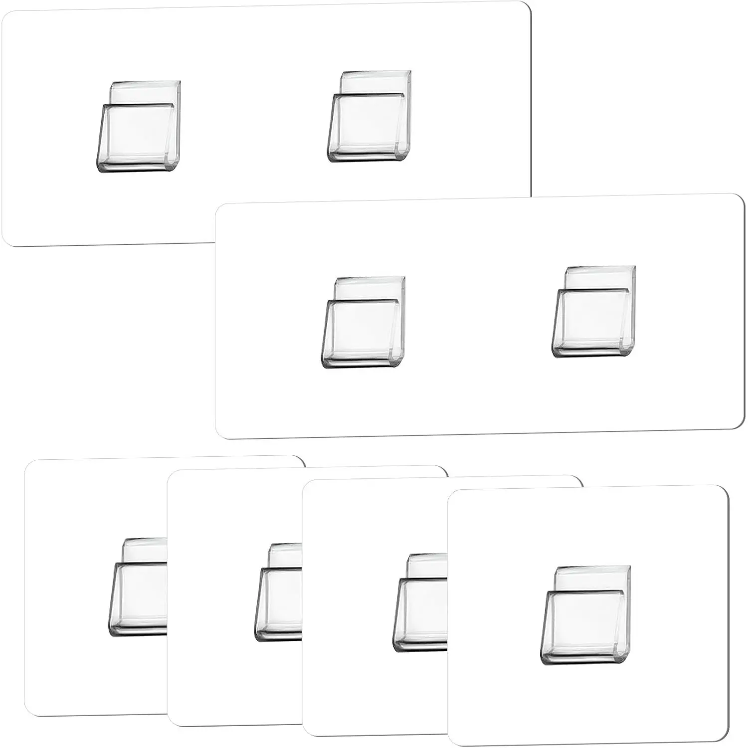 6 Pack Shower  Adhesive Hooks  Adhesive Hooks Sticker No Drilling  Sticker Wall Hooks for Bathroom/Kitchen / Office Corner Shelf basket Soap Dish,2 Double Hook and 4 Single Hook