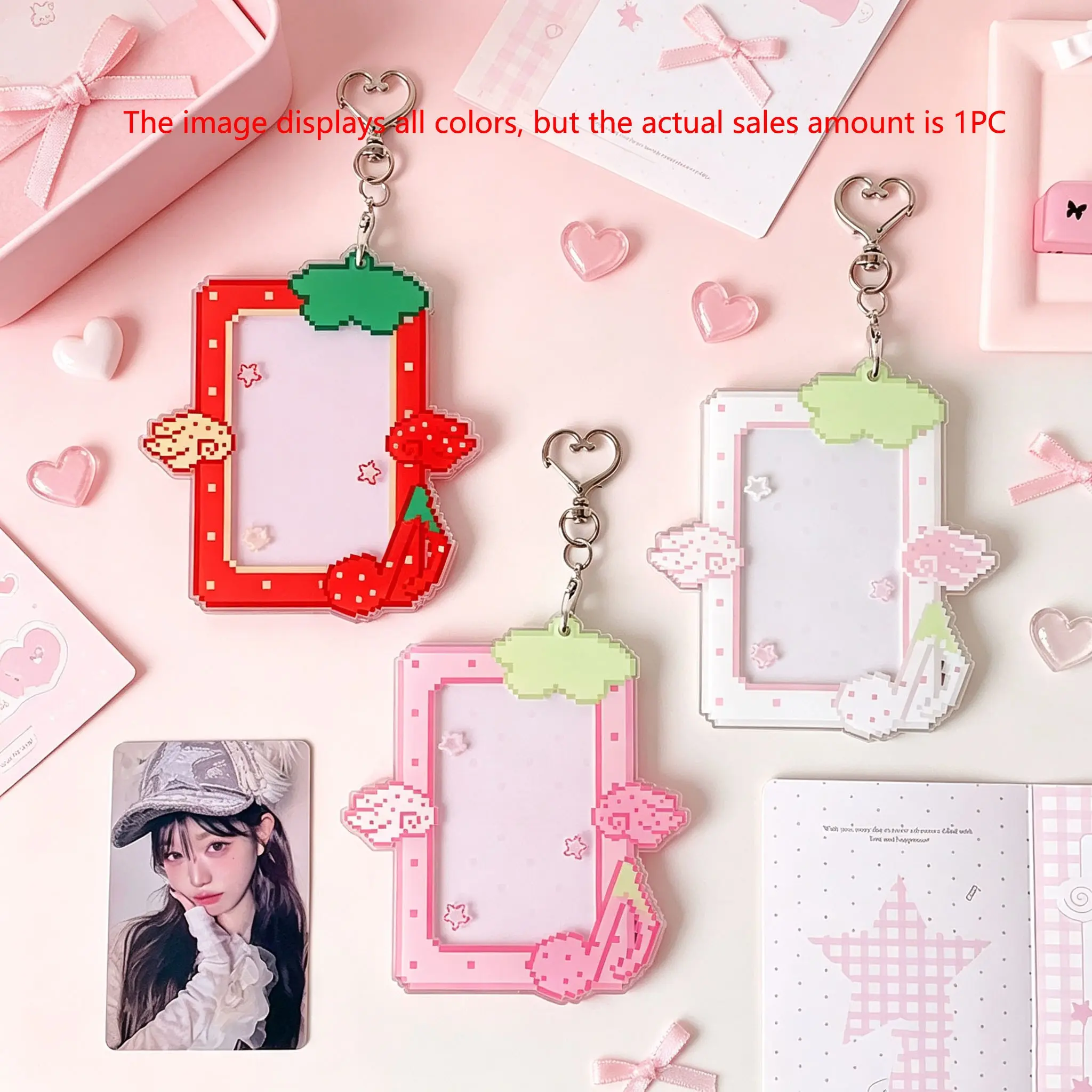 Pixel Angel Card Case, Three-Inch Polaroid Storage Protector, Idol Fan Small Card Display Holder, Starry Love Accessory