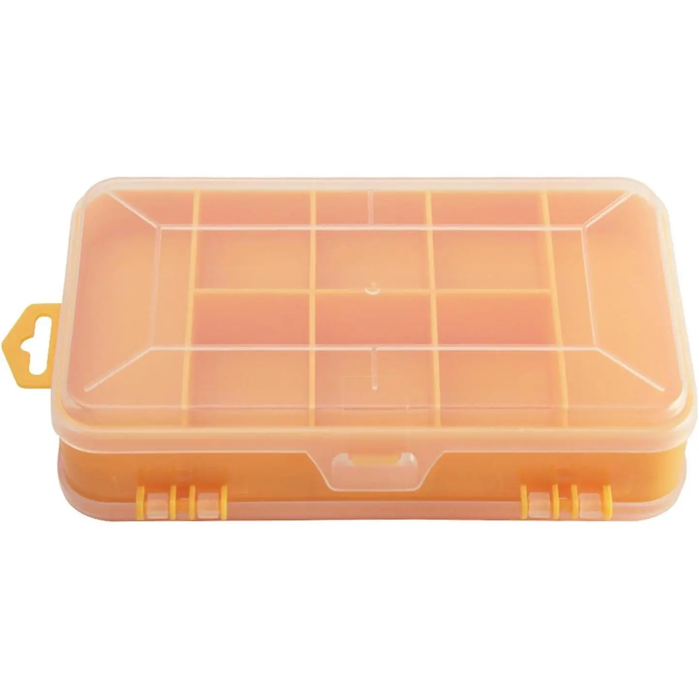 Screw Storage Box, Double Side 13-Grids Hardware Box Organizer,Portable Small  Screw Hardware Organizer, Multifunctional Storage Tool Case for Screws Nuts Nails (Yellow)