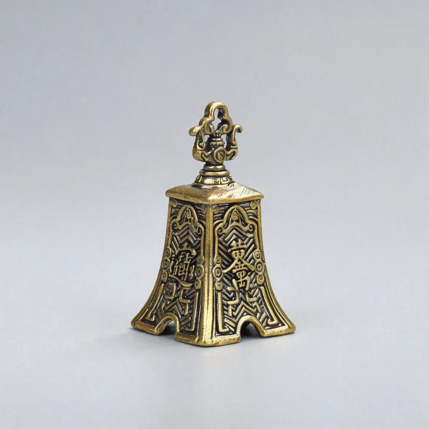 Brass Feng Shui Bell for Wealth Attraction, Vintage Brass Lucky Bell, Decorative Feng Shui Ornament, Small Brass Ritual Item