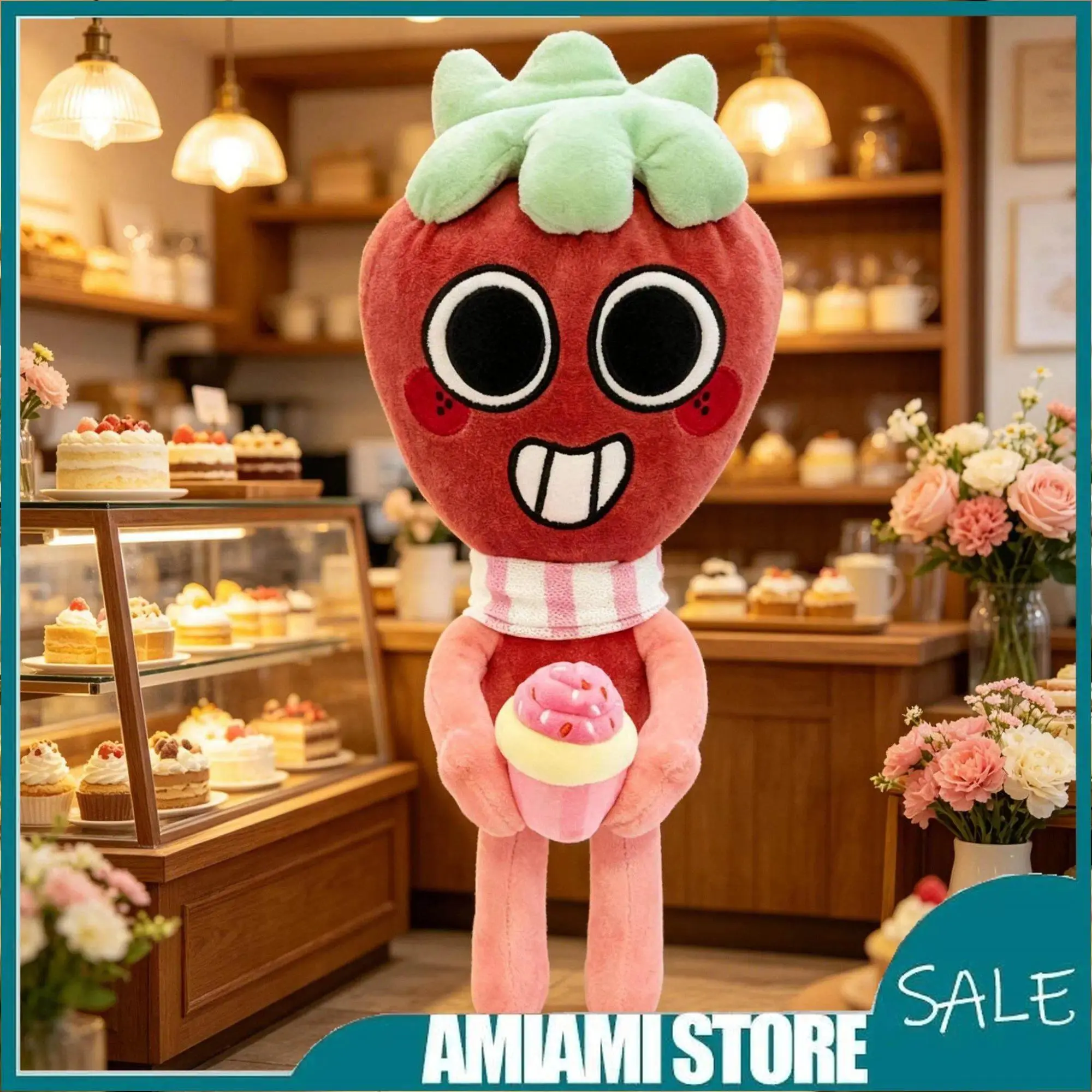 Cartoon Dandy Sprout Deluxe Plush Toy - Ice Cream Strawberry Cupcake Themed Stuffed Doll, Cute Stuffed Animal, Soft Adorable Companion, Kawaii Figure, Game Peripheral, House Decoration, Cute Collectibles