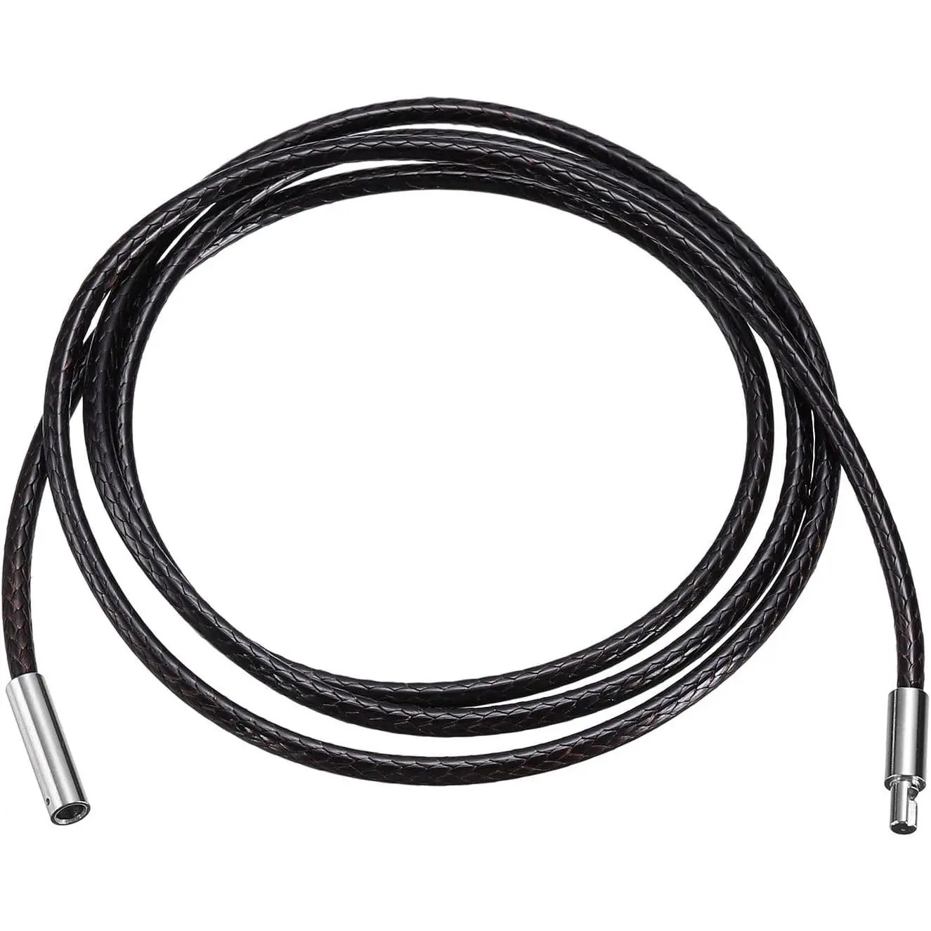 Leather Cord Necklace with Stainless Steel Clasp, Braided Wax Rope Chain for Pendant