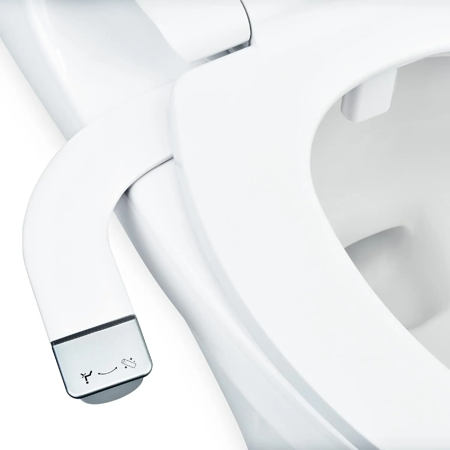 Bidet - Thinline SimpleSpa SS-150  Water  Non-Electric Bidet Toilet Attachment in White with Self Cleaning Nozzle and SafeCore Internal Valve
