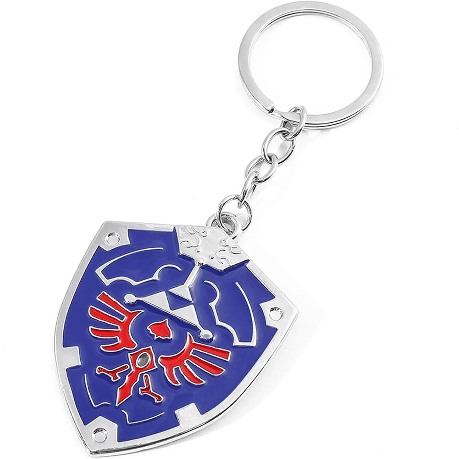Engraved Compact Rust-Resistant Pendant Keychain - Alloy Master Sword, Link, Hylian Shield, Korok Yahaha, Sheikah Slate, Majora's Mask, Heart - Gift Ideas for Gaming Fans