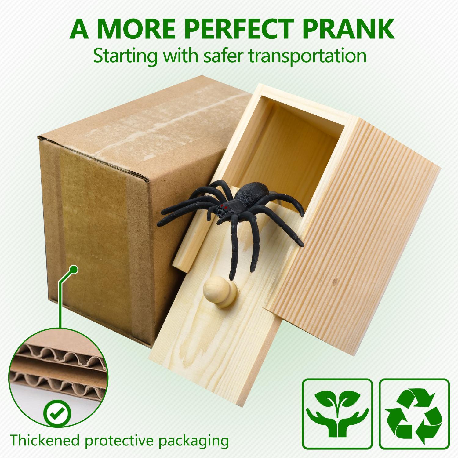 Spider Prank Box Wooden Durable