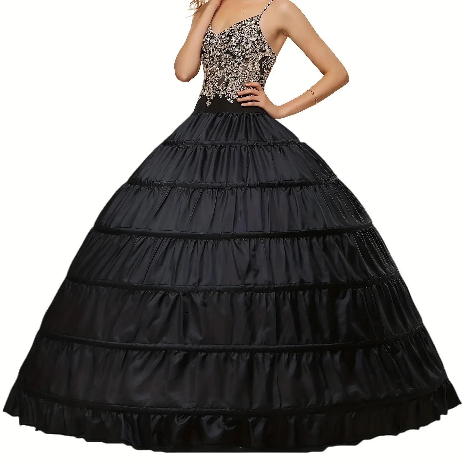 1pc 6 Hoops Large Crinoline Petticoat Dress Bridal Wedding Accessories Halloween Cosplay Princess Costume Skirt