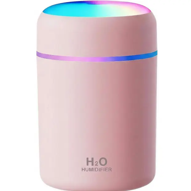 Portable Small Humidifier, 300ml Mini Cool Mist Humidifier, USB Personal Desktop Humidifiers for Baby Bedroom Travel Office Home, Auto Shut-Off, 2 Mist Modes,black