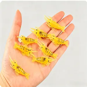 Box of 20 Realistic Shrimp Soft Baits, High Flexibility Shrimp Shape Lures, Universal Freshwater and Saltwater Fishing Bait